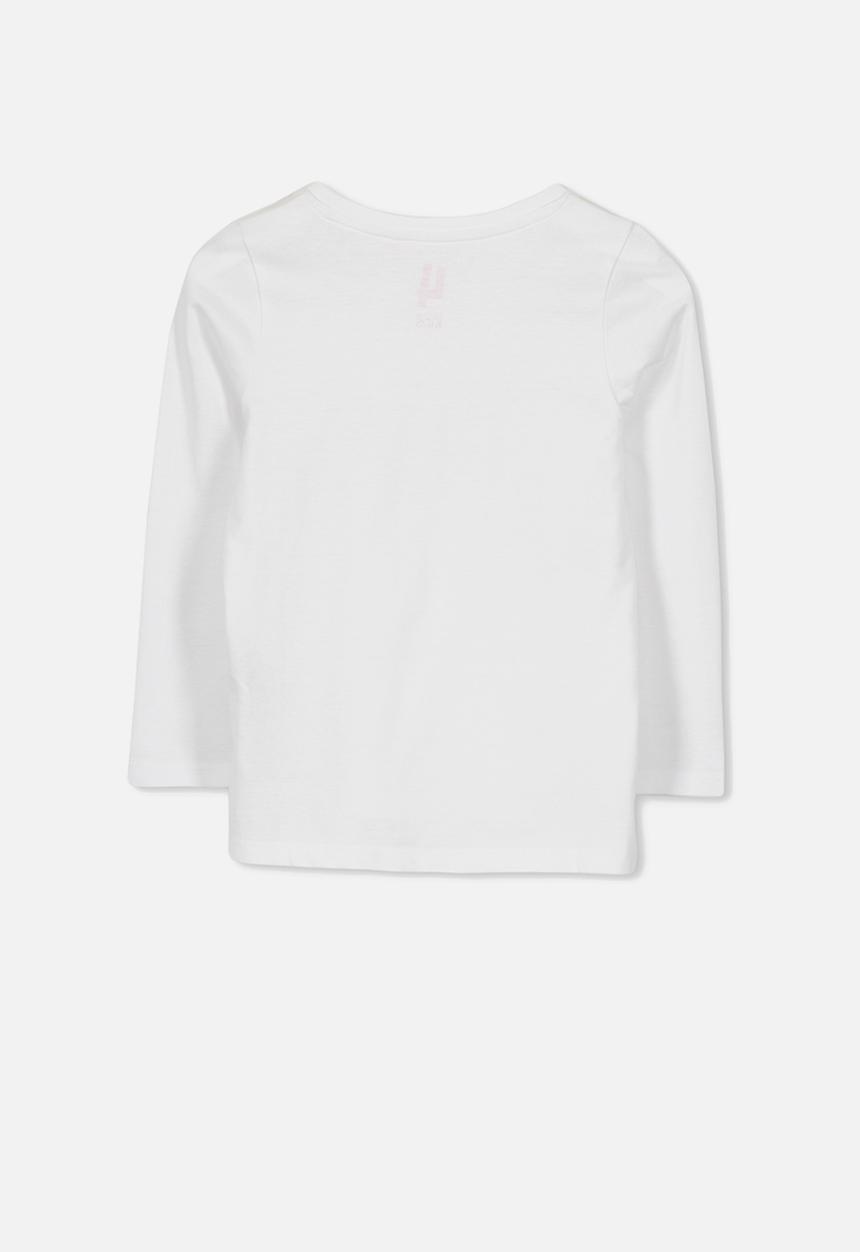 Cotton On - Long sleeve embellished tee - white