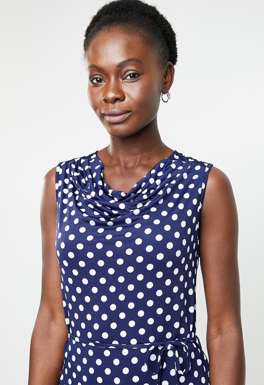 edit - Top with cowl neckline - navy
