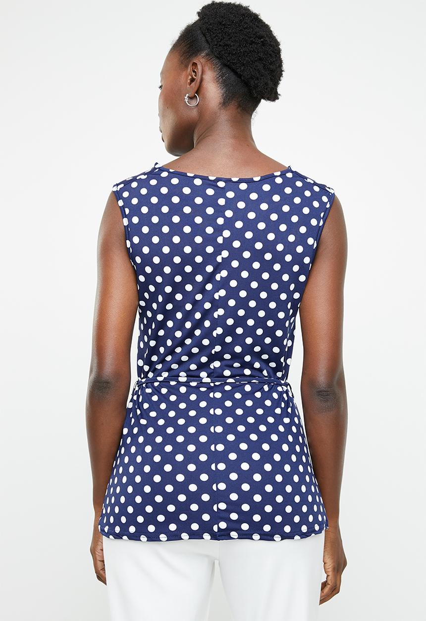 edit - Top with cowl neckline - navy