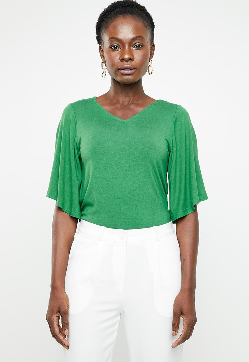 edit - Wide sleeve top - green