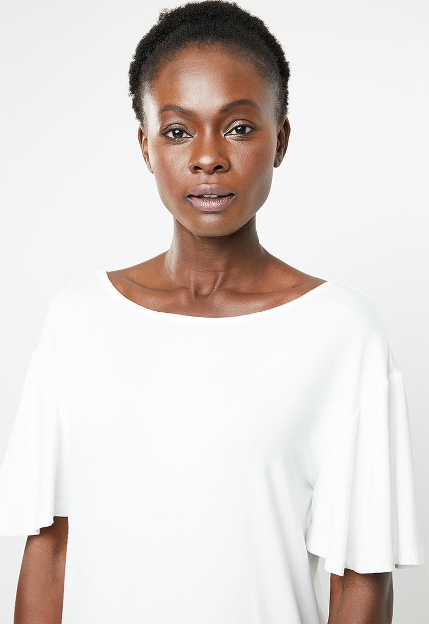 edit - Tee with back detail - white