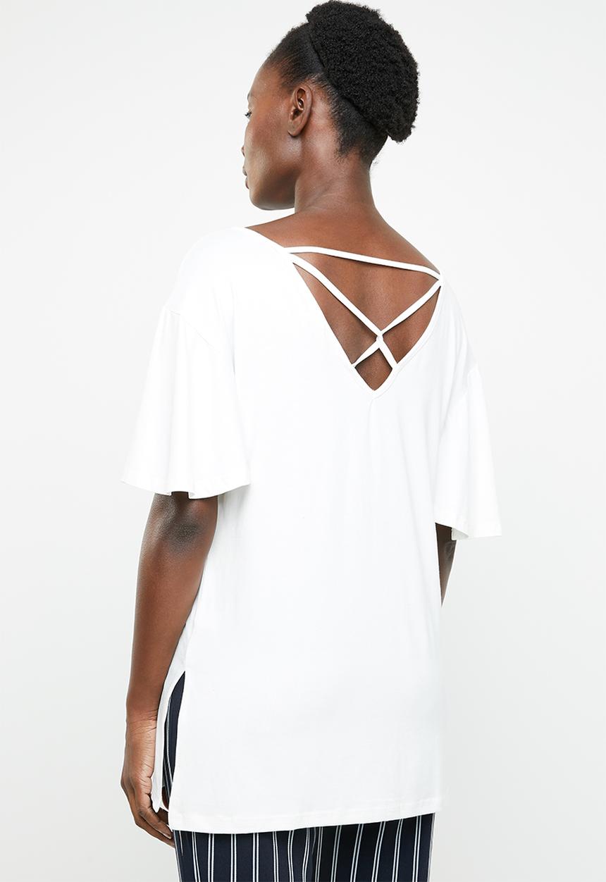 edit - Tee with back detail - white