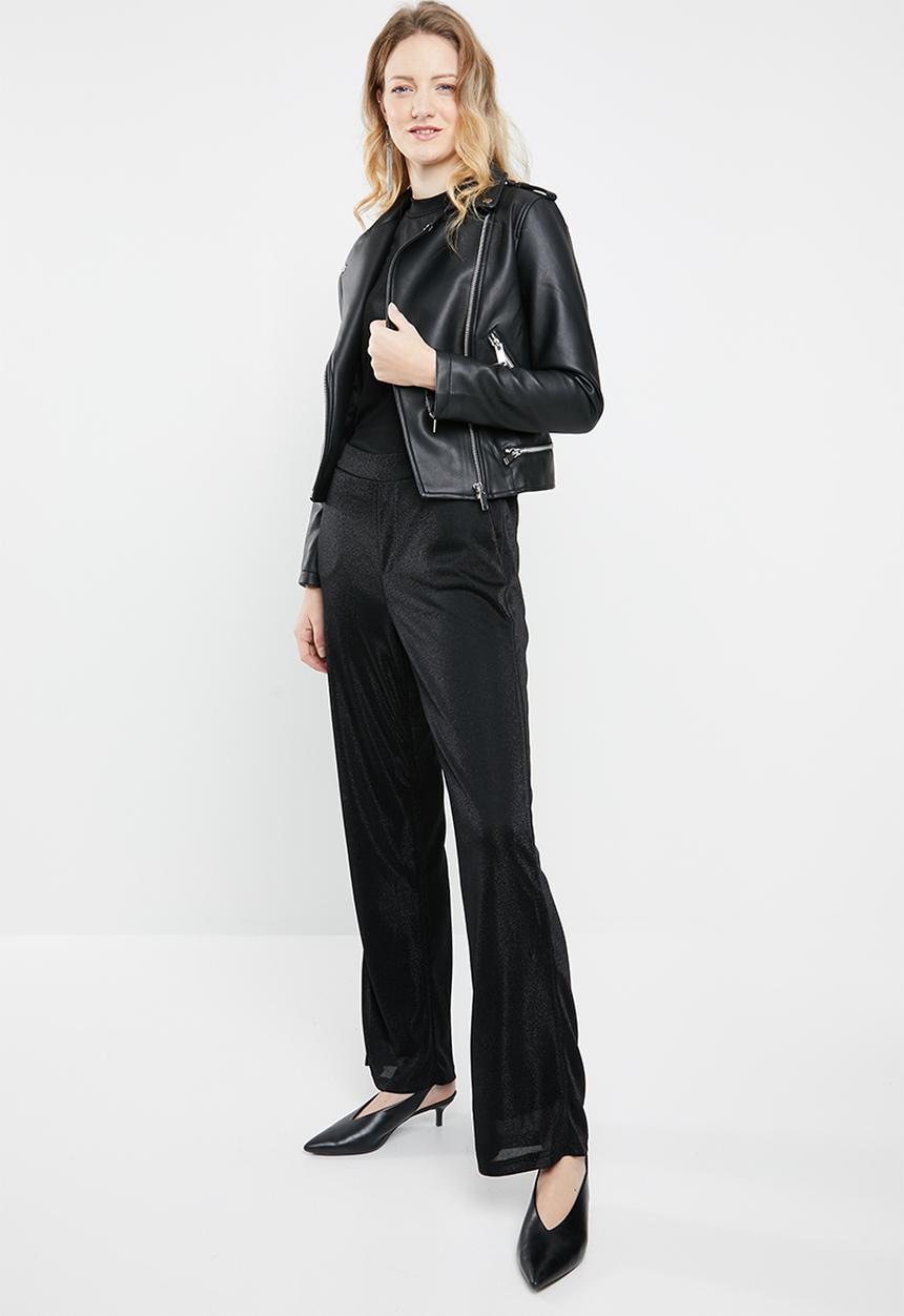 ONLY - Hustler tinsel pants - black