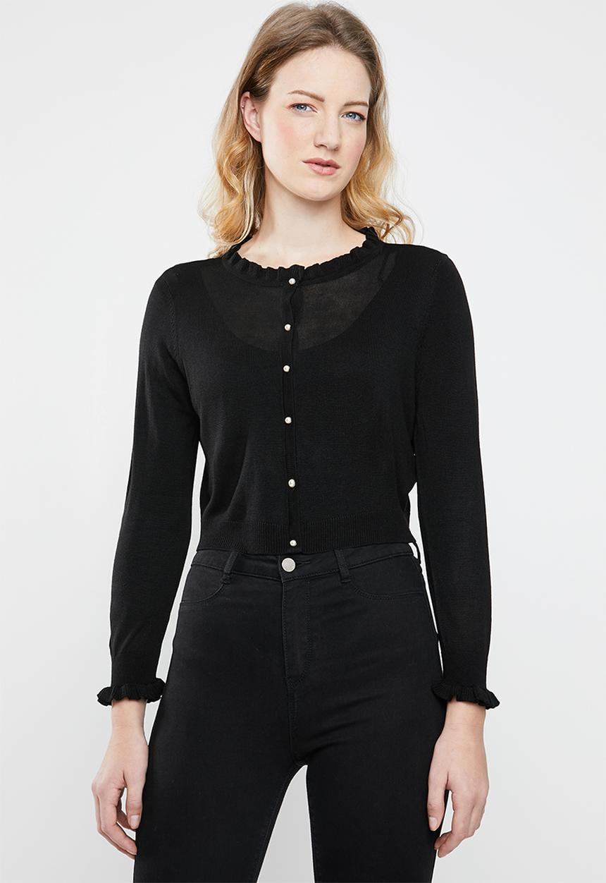 ONLY - Mary long sleeve short cardigan - black