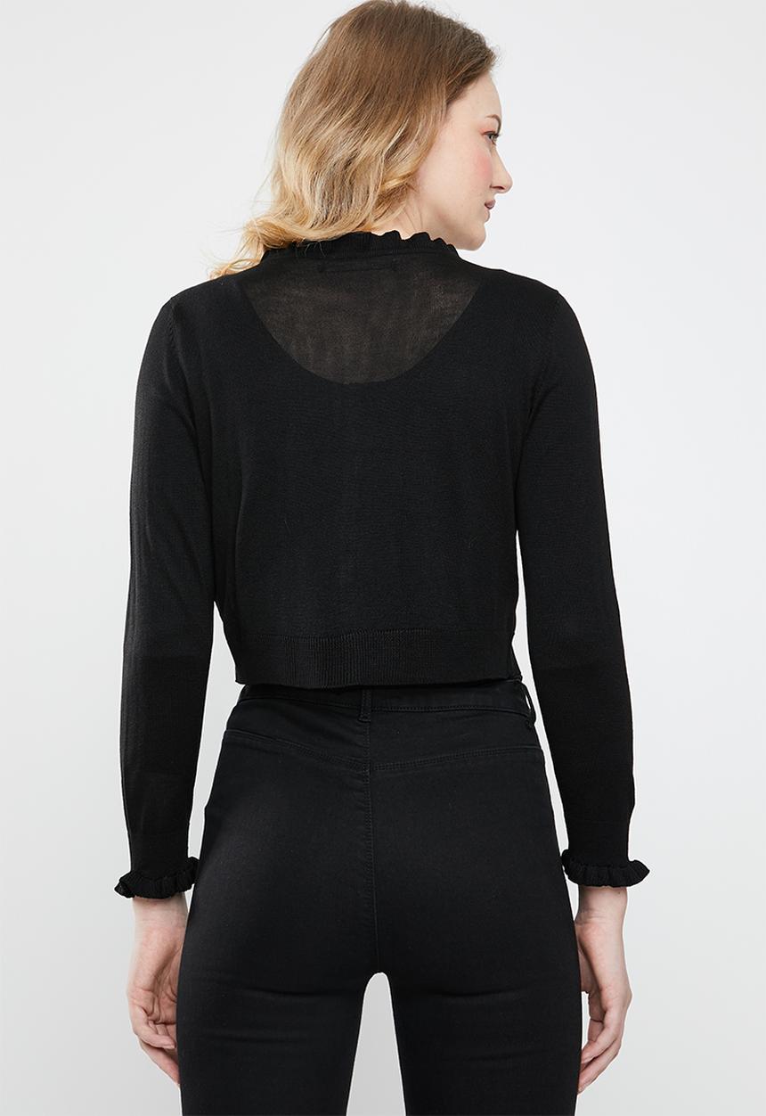 ONLY - Mary long sleeve short cardigan - black