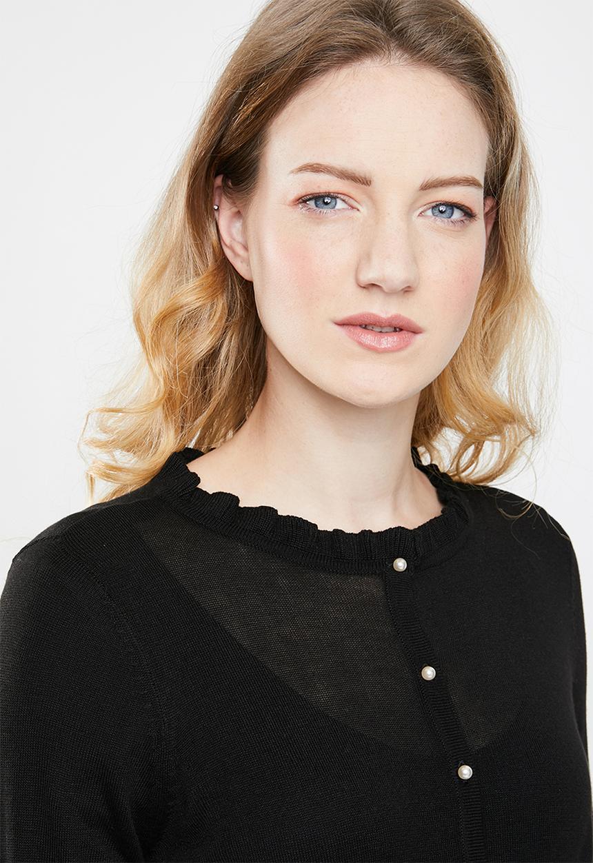 ONLY - Mary long sleeve short cardigan - black
