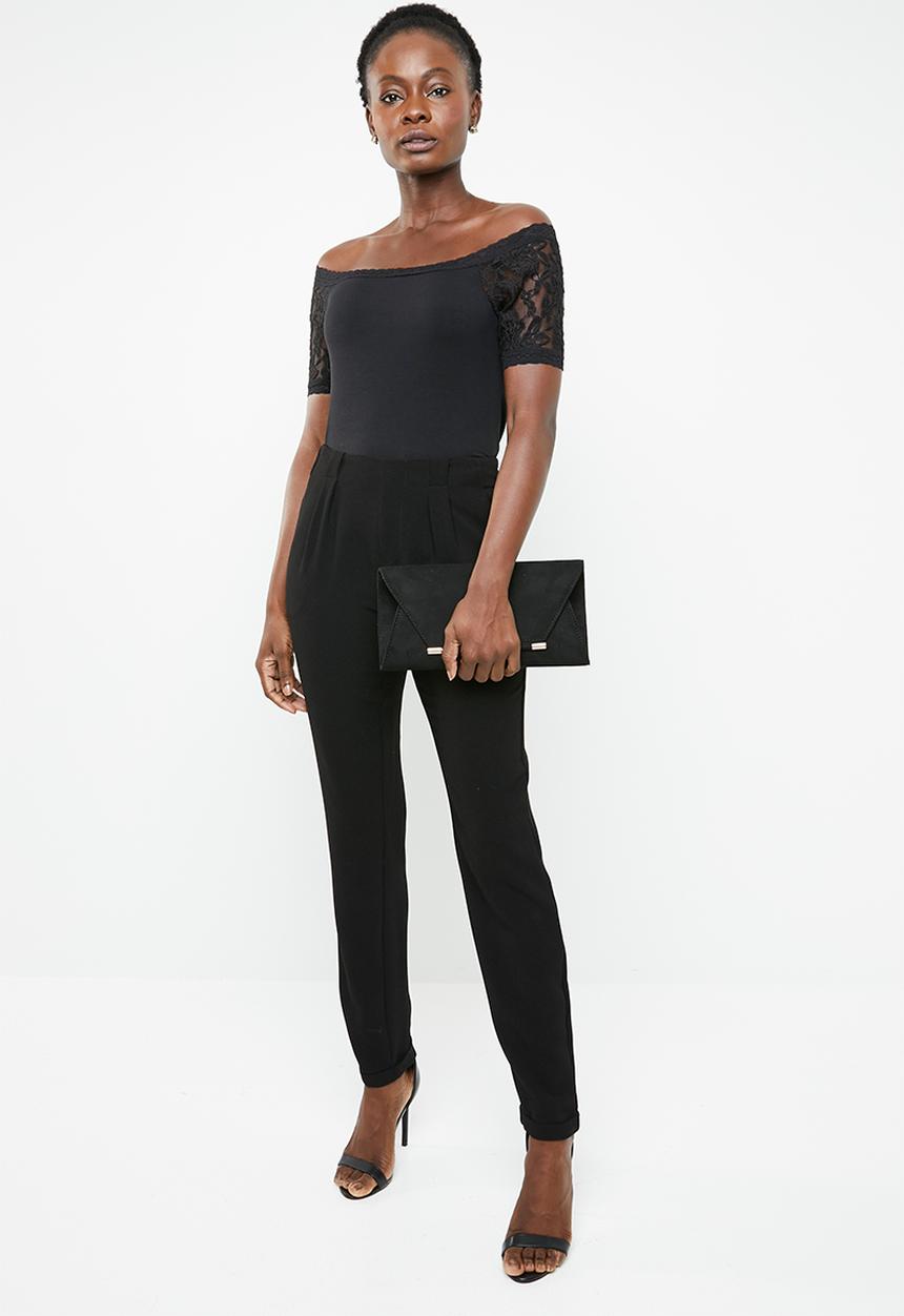 edit - Lace detail T-shirt - black