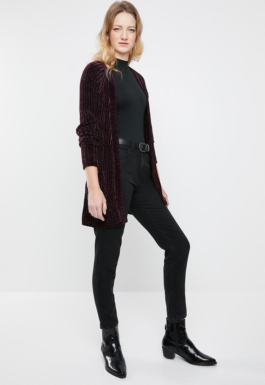 Tokyo Laundry - Adley chenille cardigan - burgundy