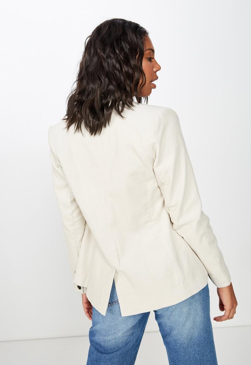 Cotton On - Carrie cord blazer  - cream 