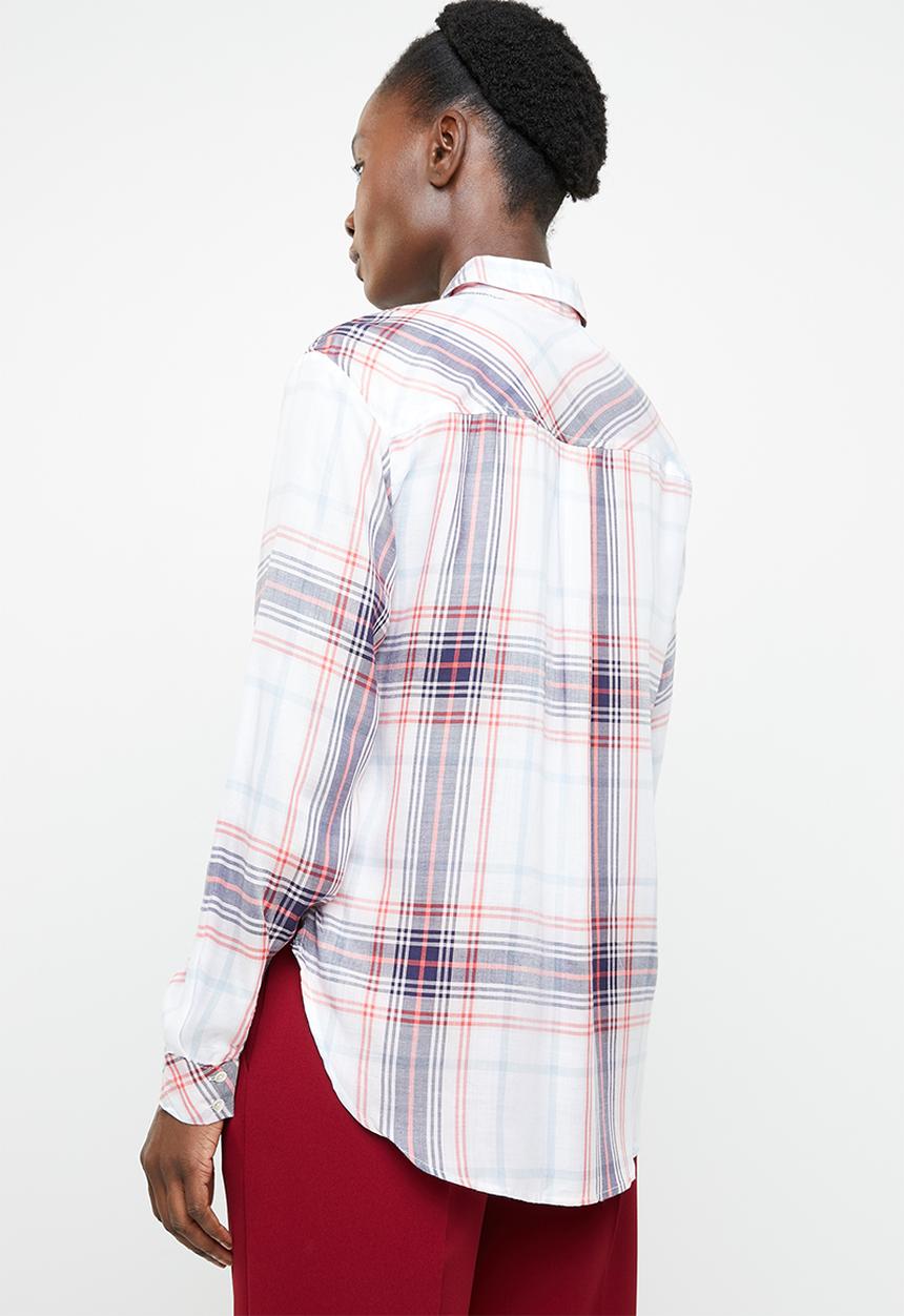 edit - Long sleeve button down shirt - red