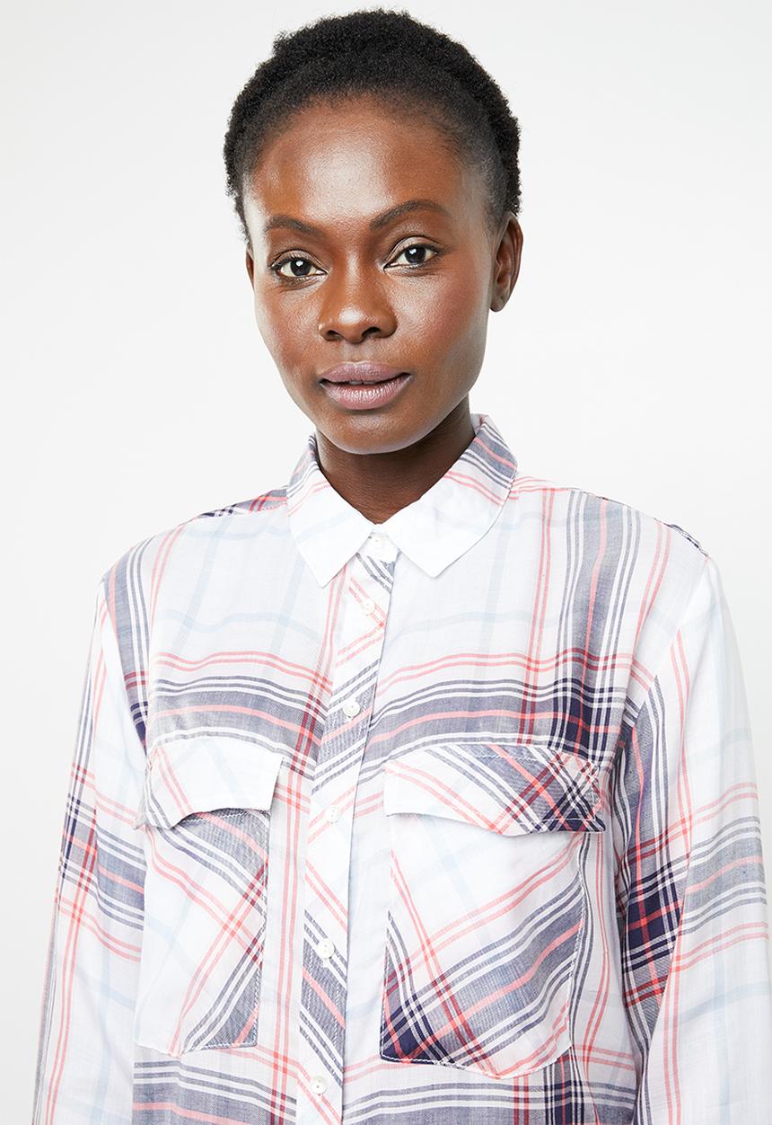 edit - Long sleeve button down shirt - red