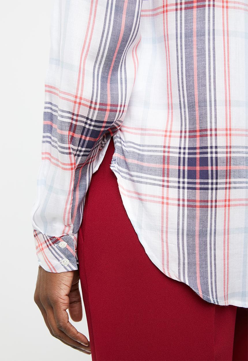 edit - Long sleeve button down shirt - red