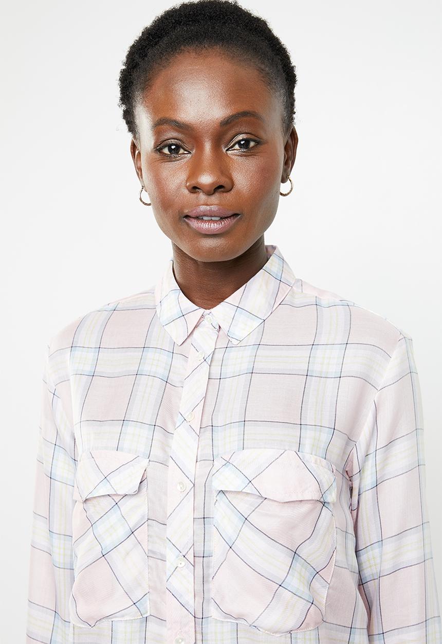 edit - Long sleeve button down shirt - multi