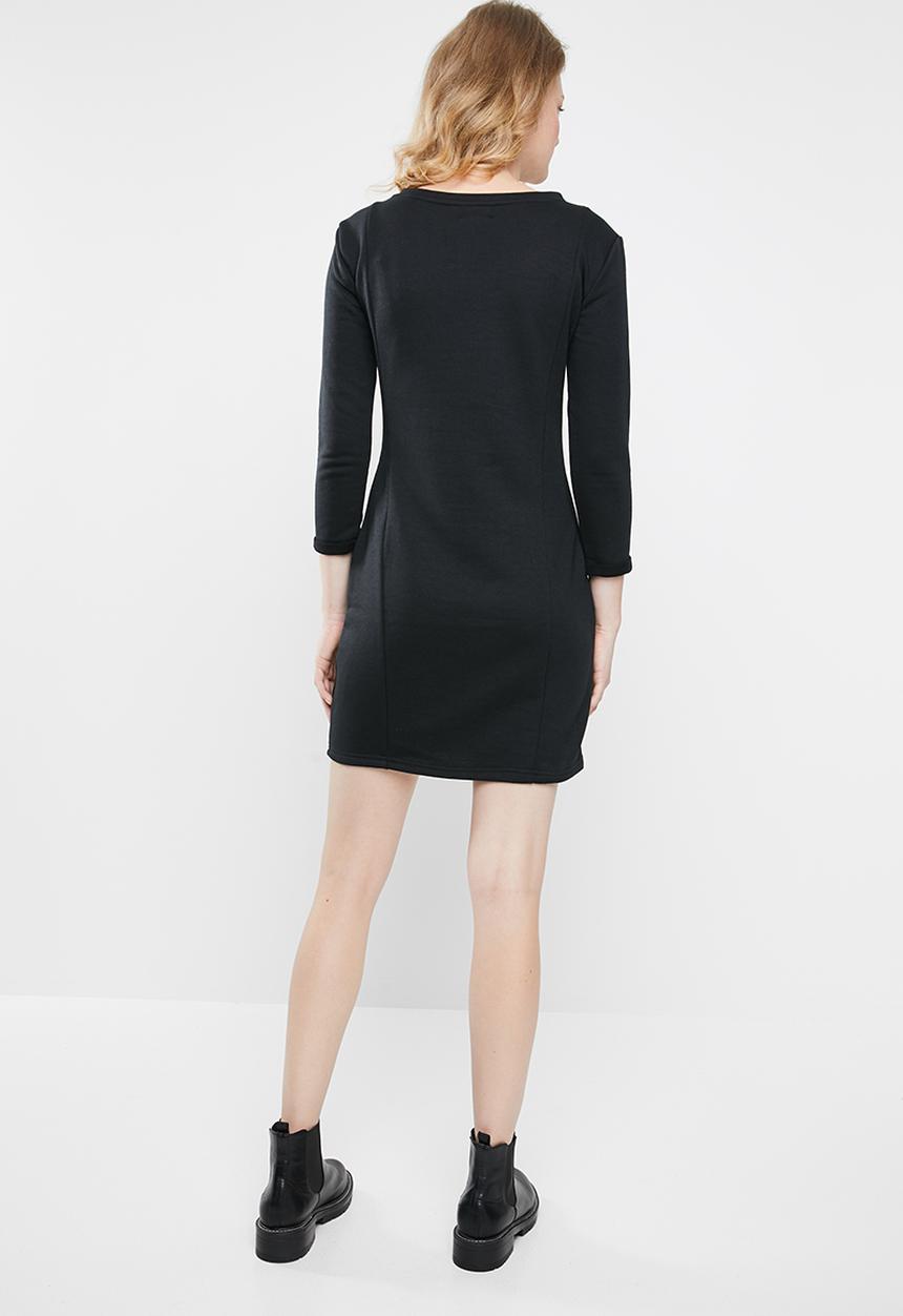 STYLE REPUBLIC - Shift fleece dress - black