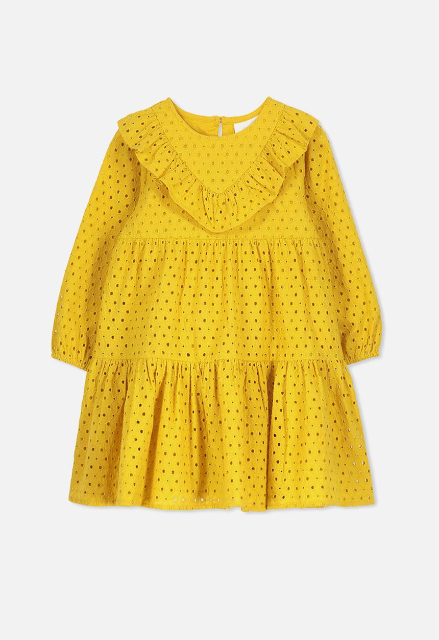 Cotton On - Grace long sleeve dress - yellow