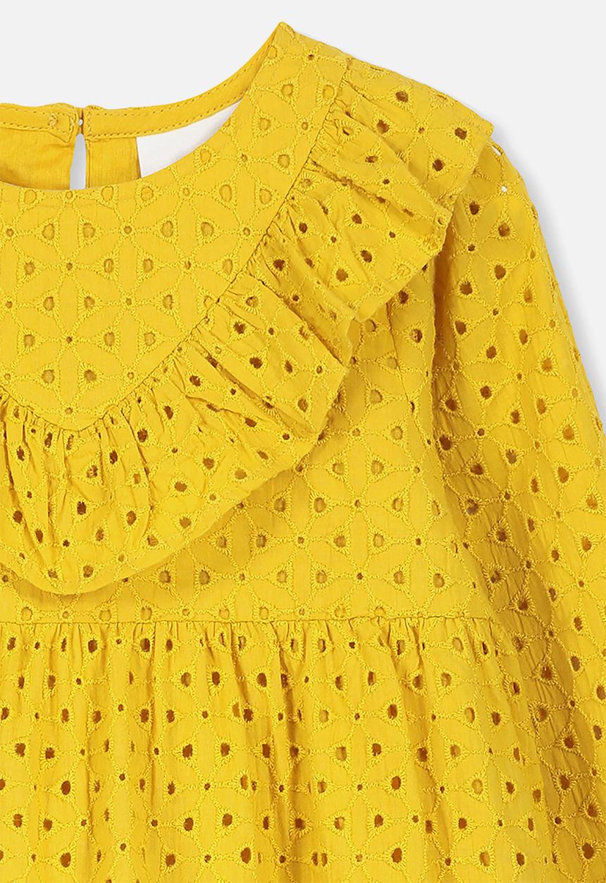 Cotton On - Grace long sleeve dress - yellow