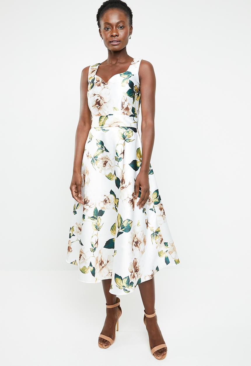 edit - Sleeveless fit and flare dress - multi