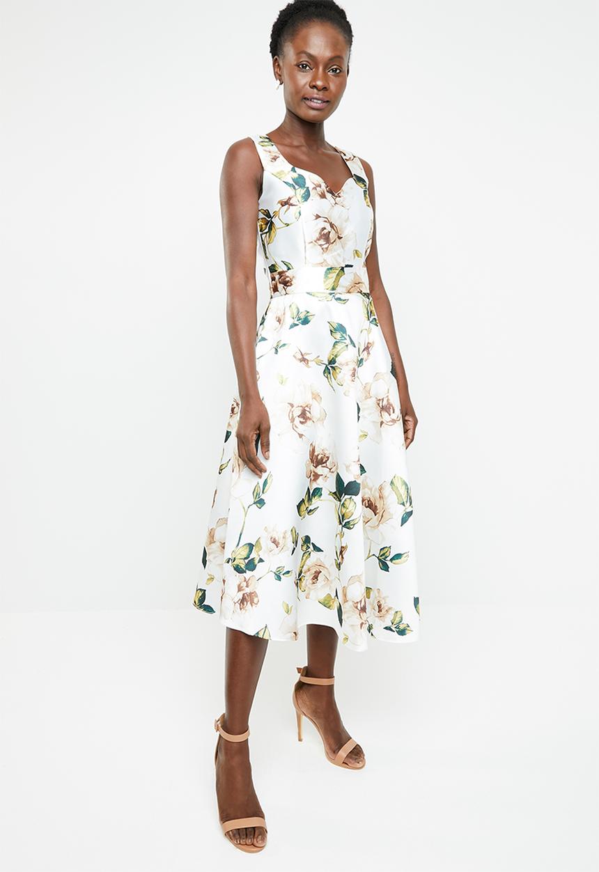 edit - Sleeveless fit and flare dress - multi