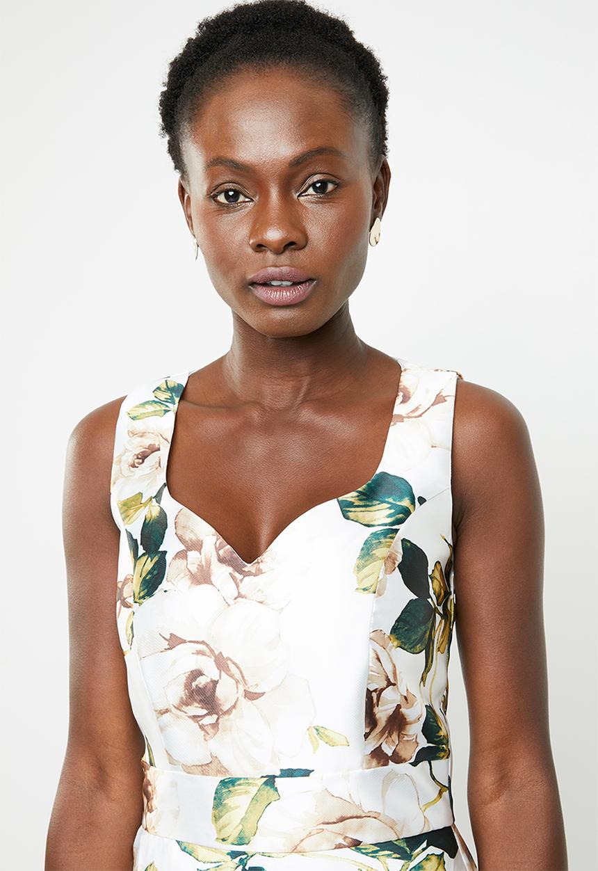 edit - Sleeveless fit and flare dress - multi