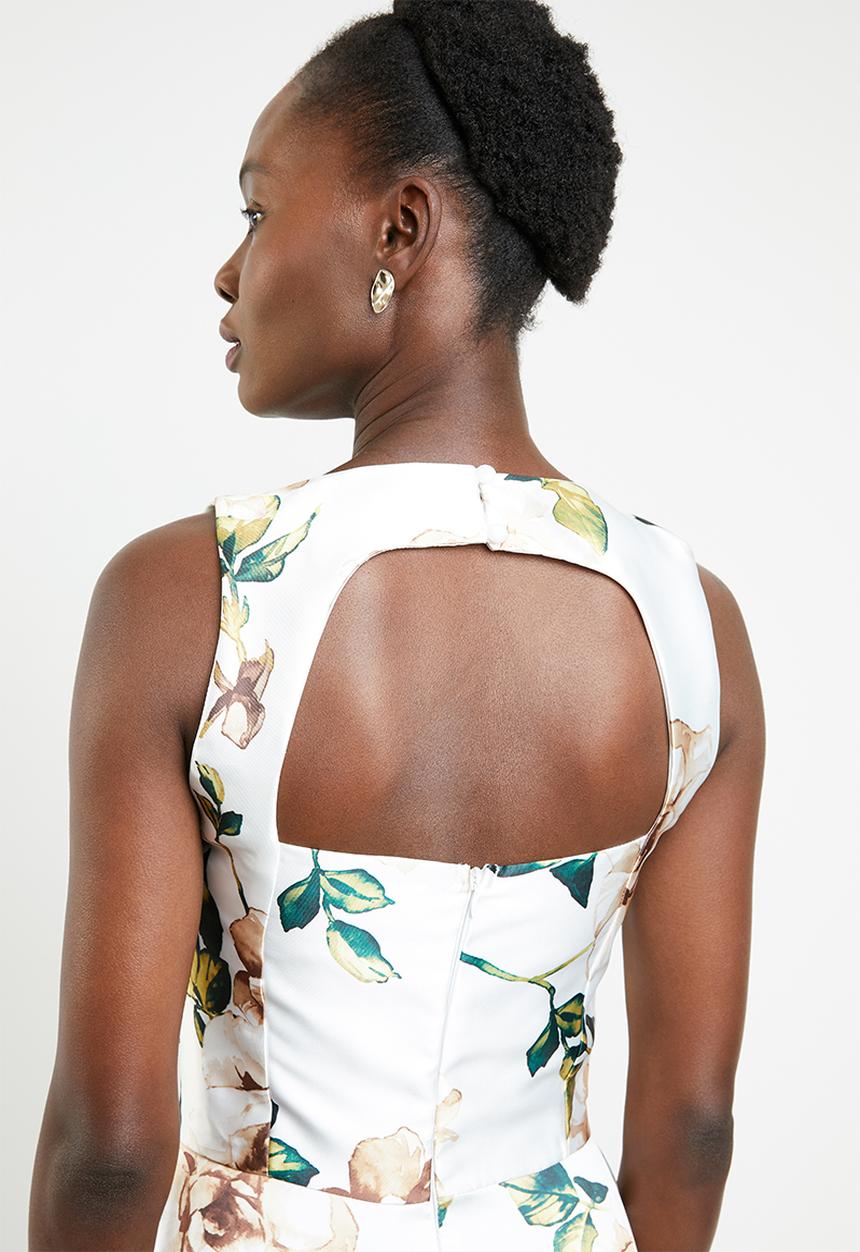 edit - Sleeveless fit and flare dress - multi