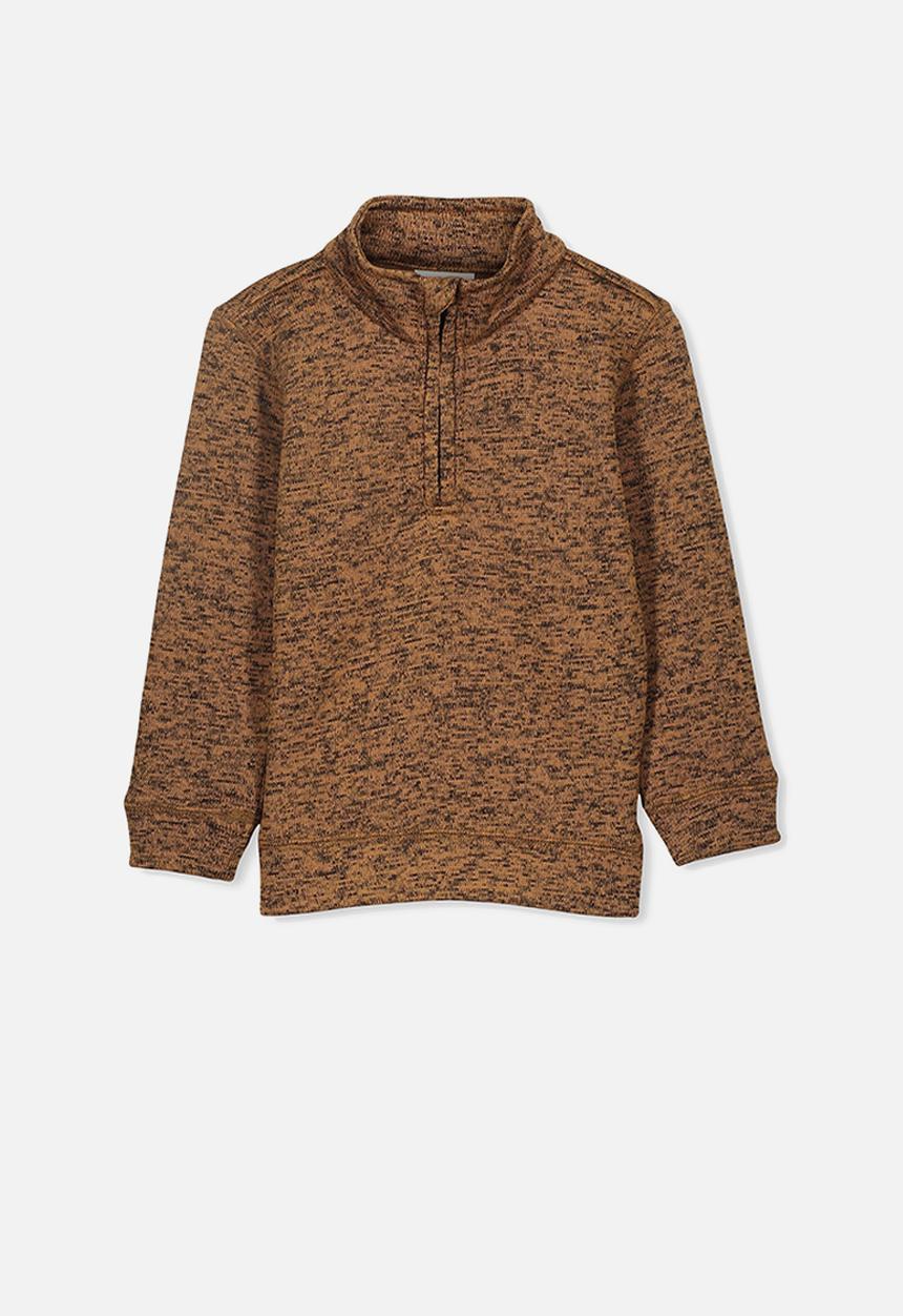 Cotton On - Spencer 1/2 zip crew - brown