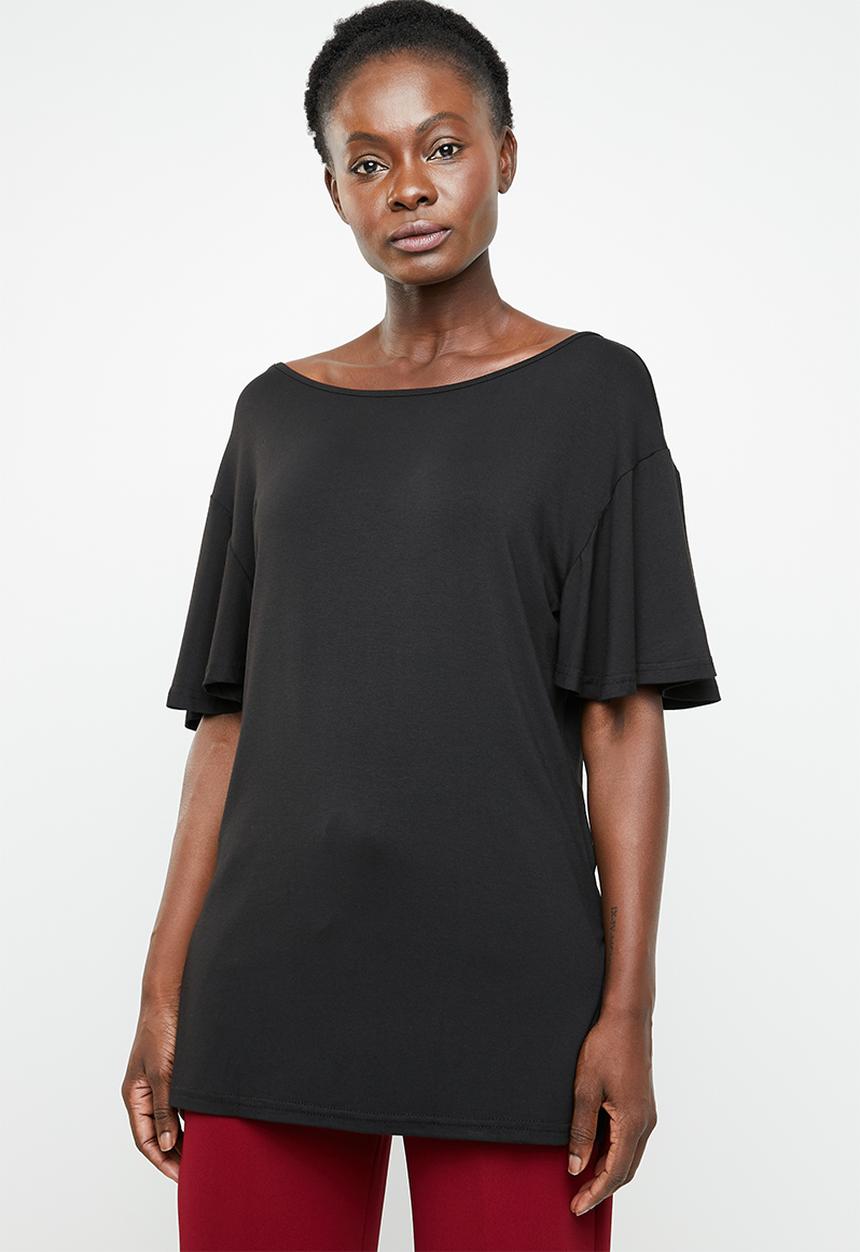 edit - Tee with back detail - black