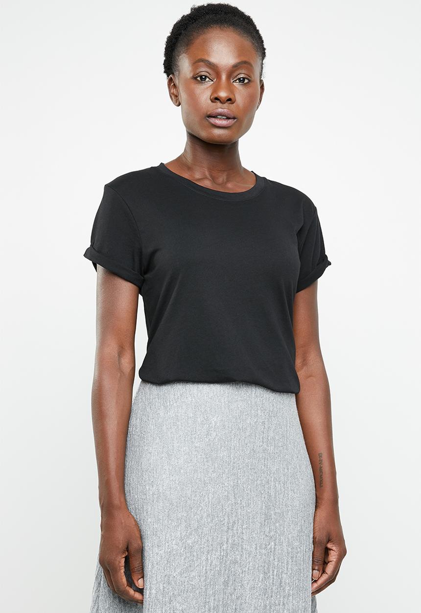 edit - Basic crew neck T-shirt - black