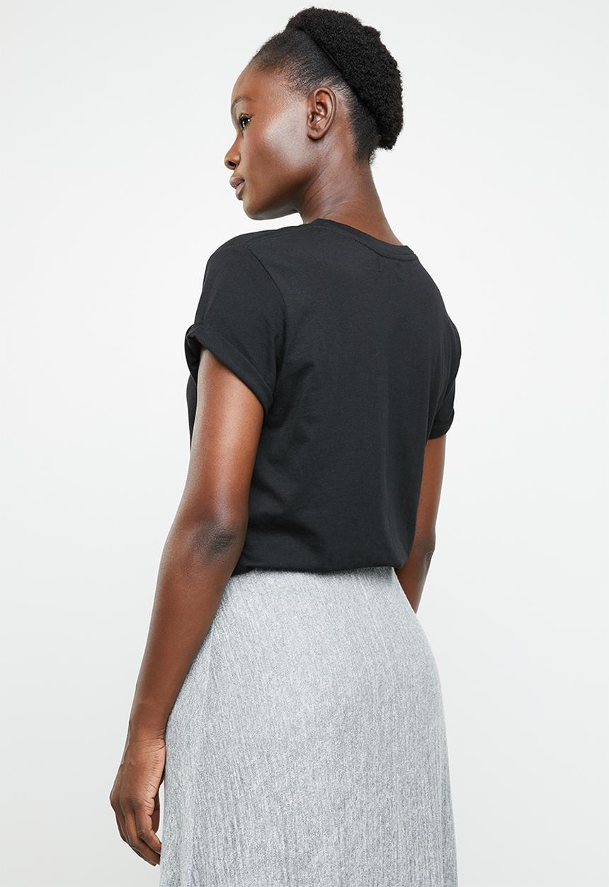 edit - Basic crew neck T-shirt - black