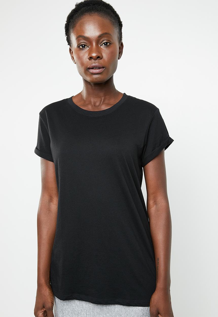 edit - Basic crew neck T-shirt - black