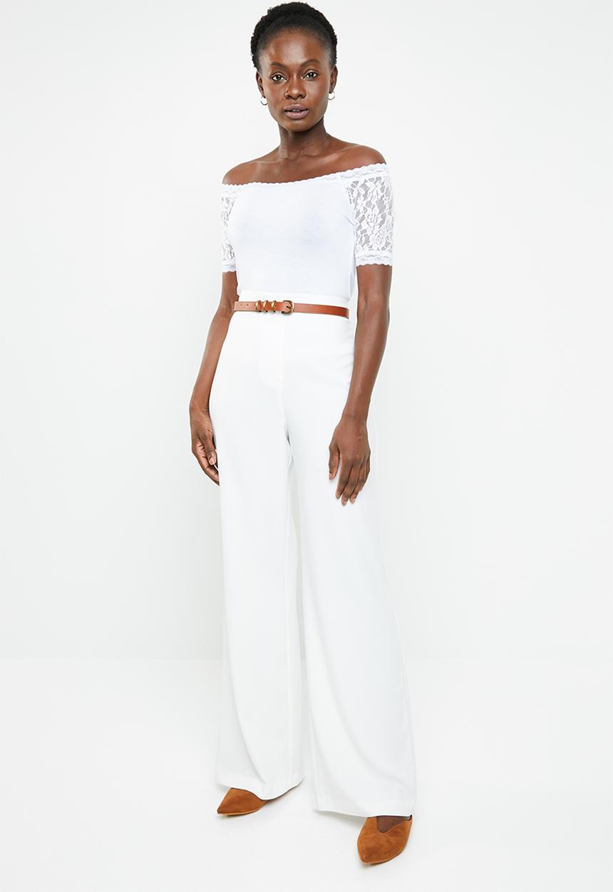 edit - Lace detail T-shirt - white