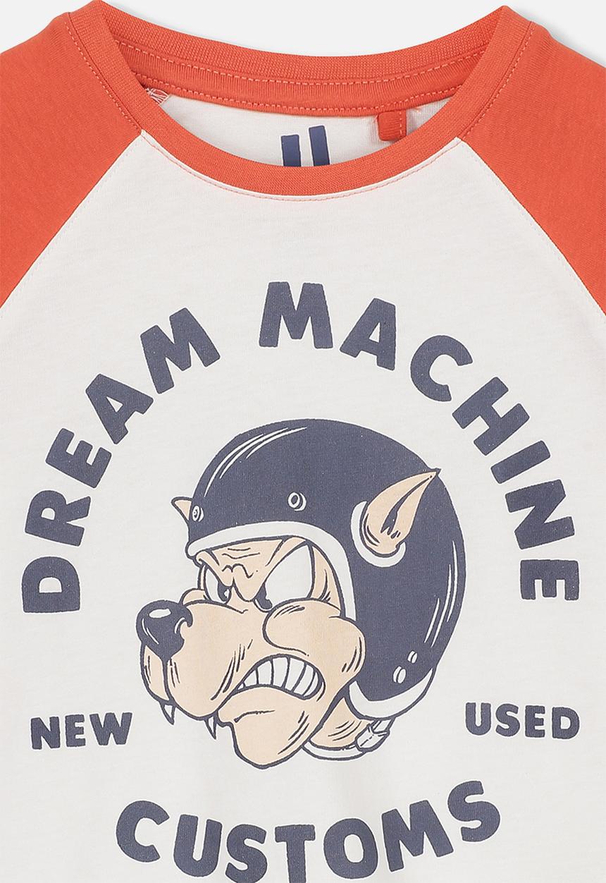 Cotton On - Tom long sleeve raglan tee - white & orange