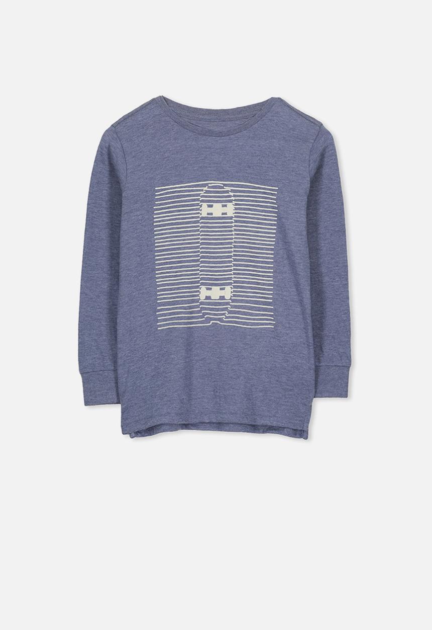 Cotton On - Tom skateboard long sleeve tee - blue