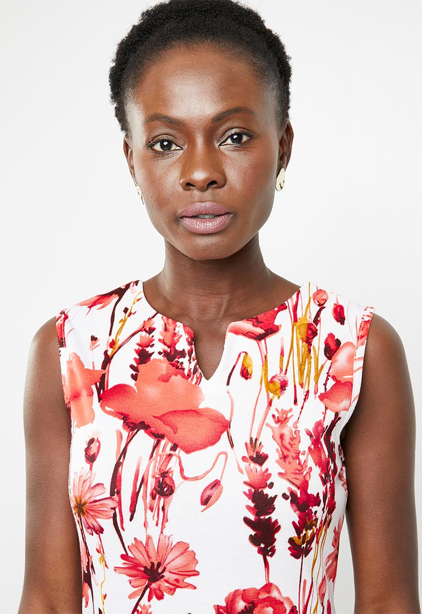 edit - Notch neckline dress - multi-colour