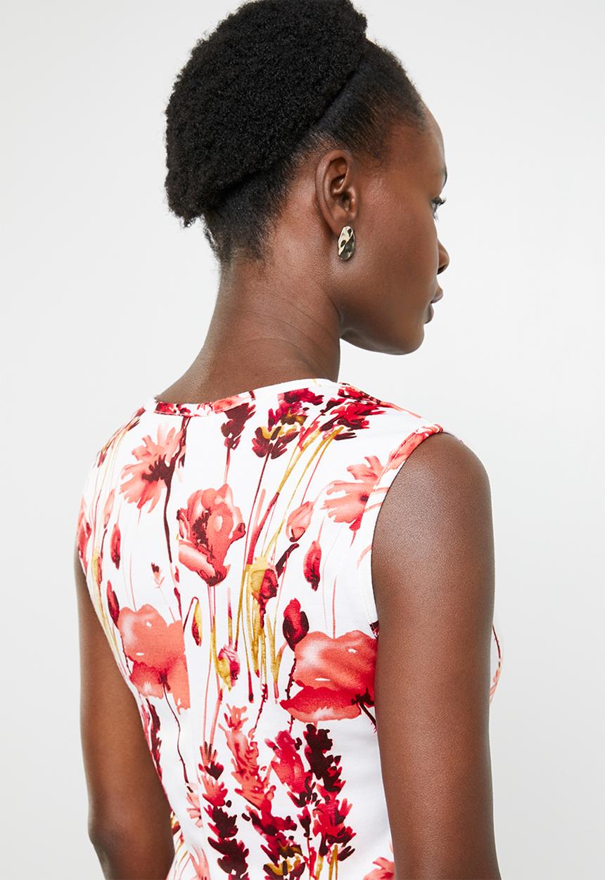 edit - Notch neckline dress - multi-colour