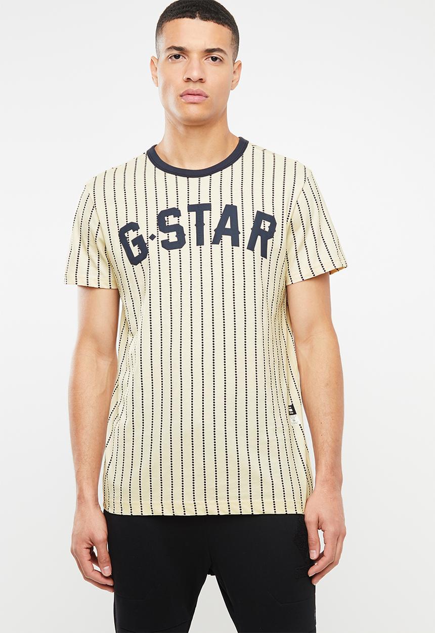 G-STAR - Wabash r short sleeve - cream & navy 