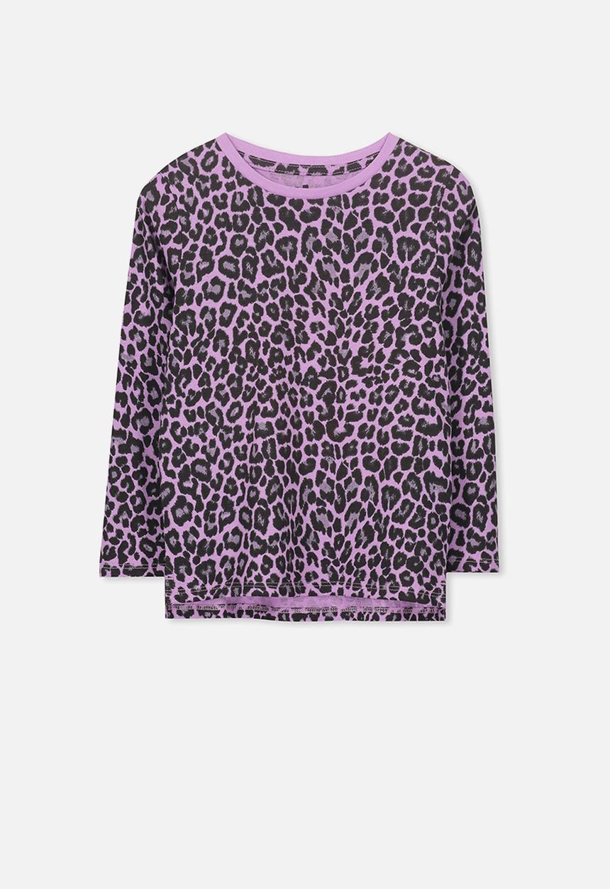 Cotton On - Penelope leopard print long sleeve tee - purple