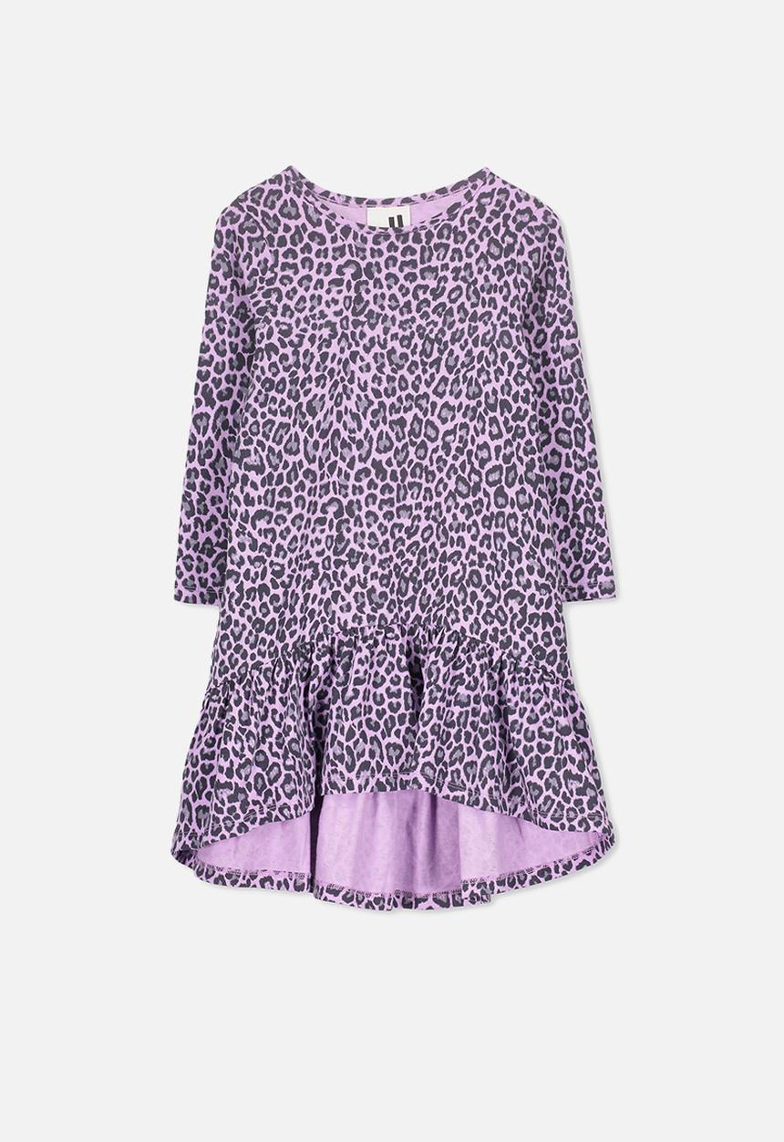 Cotton On - Joss leopard print long sleeve dress - purple