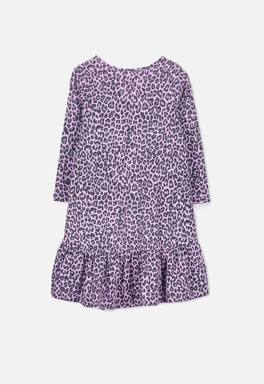 Cotton On - Joss leopard print long sleeve dress - purple