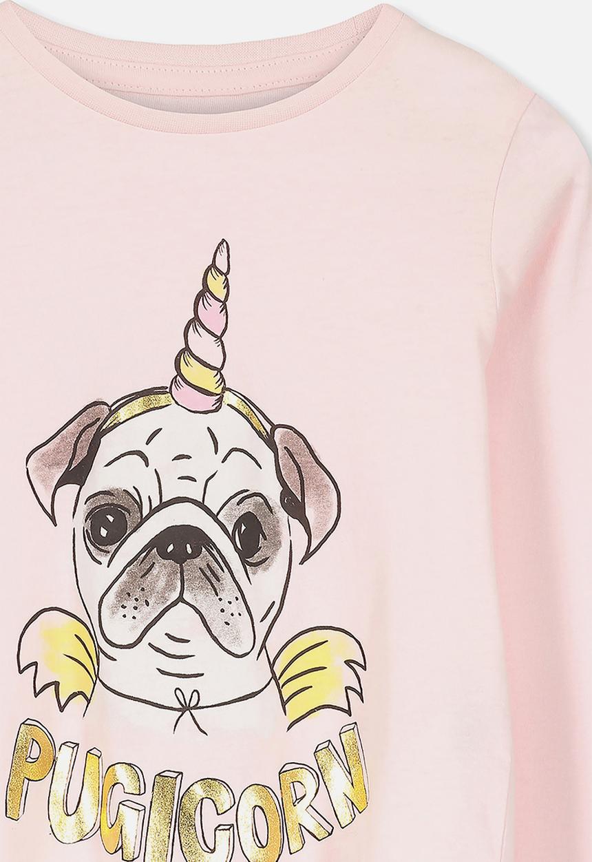 Cotton On - Penelope pugicorn long sleeve tee - pink