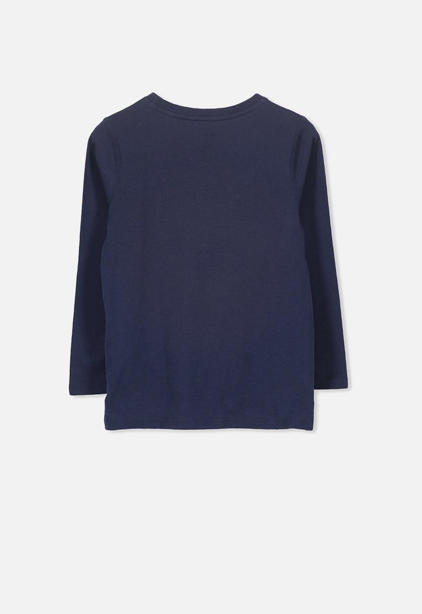 Cotton On - Stevie long sleeve embellished spots tee - navy & gold
