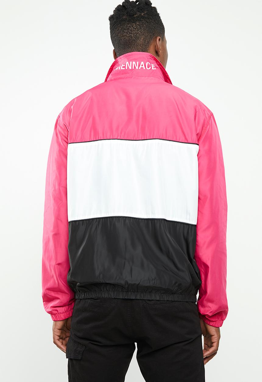 Mennace - Blocked funnel jacket - pink