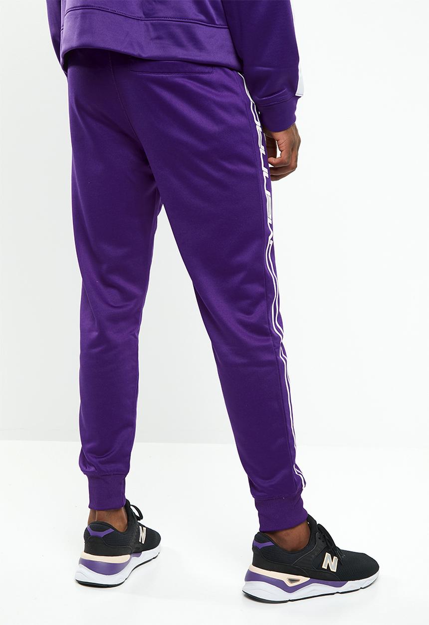 Mennace - Tricot knit Mennace race stripe tracksuit bottoms - purple