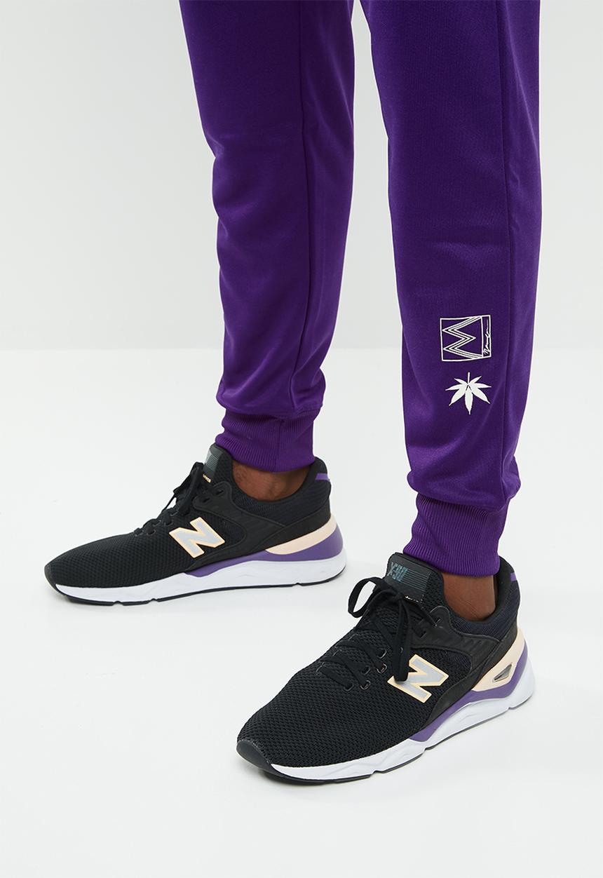 Mennace - Tricot knit Mennace race stripe tracksuit bottoms - purple