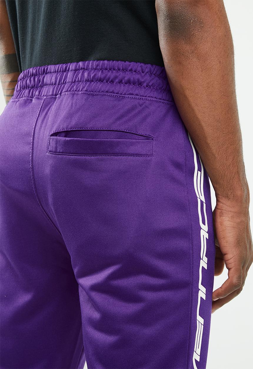 Mennace - Tricot knit Mennace race stripe tracksuit bottoms - purple