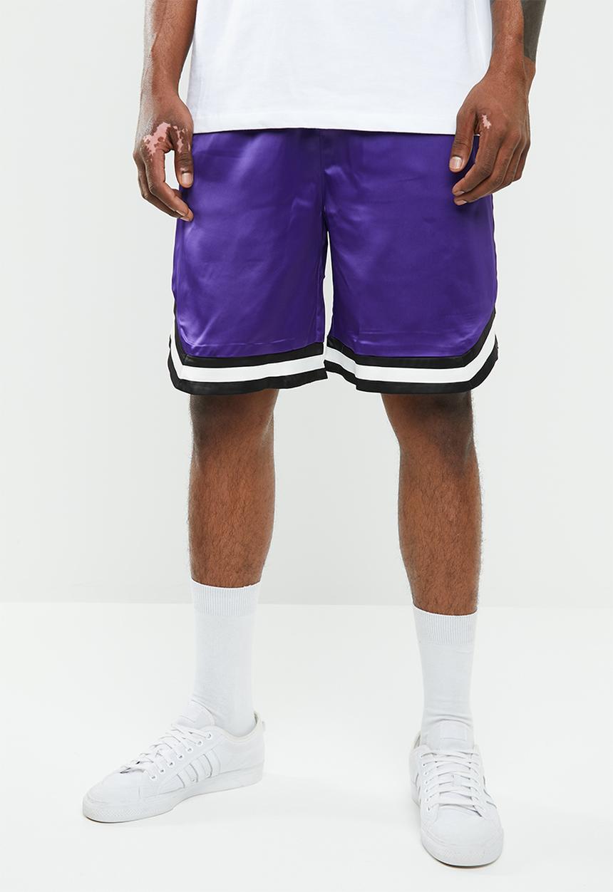 Mennace - Sateen basketball short - purple