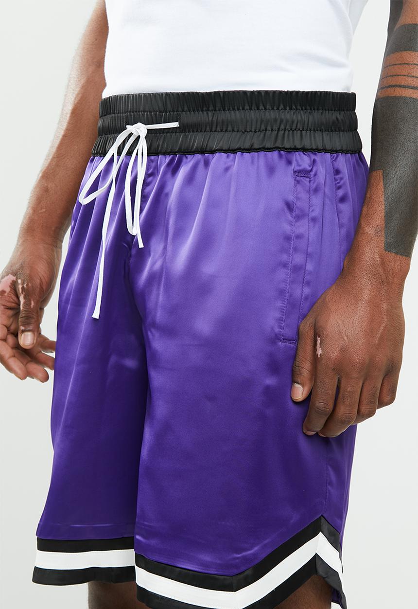 Mennace - Sateen basketball short - purple