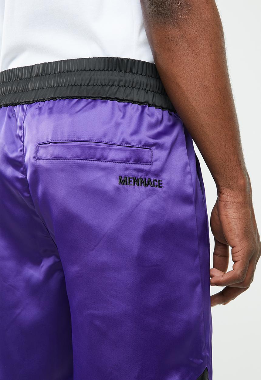 Mennace - Sateen basketball short - purple