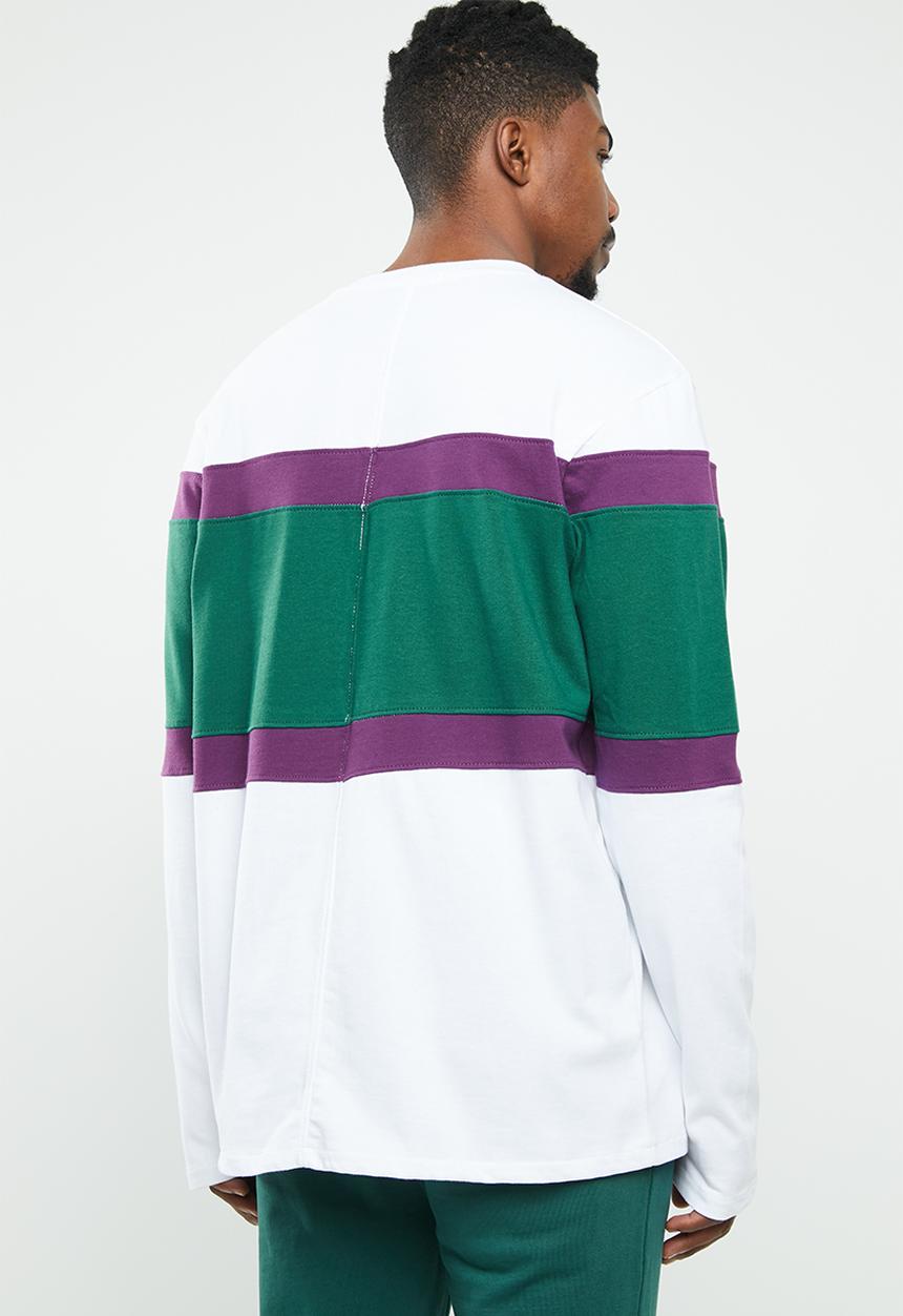 Mennace - Blocked regular long sleeve tee - multi