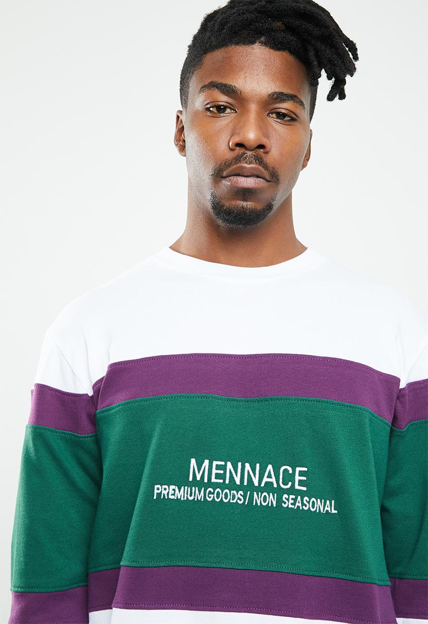 Mennace - Blocked regular long sleeve tee - multi
