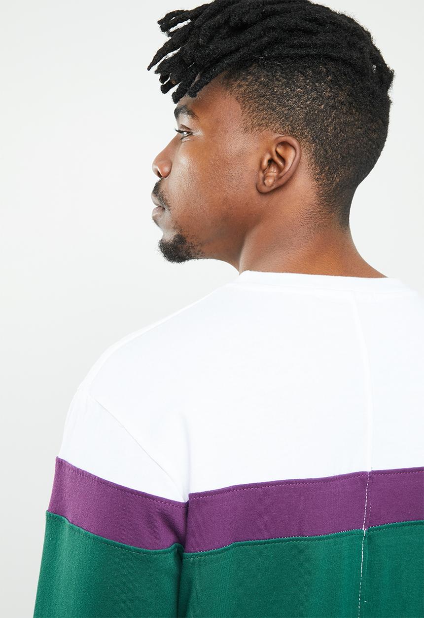 Mennace - Blocked regular long sleeve tee - multi